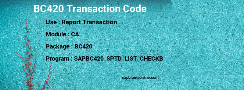 SAP BC420 transaction code