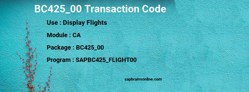 SAP BC425_00 transaction code
