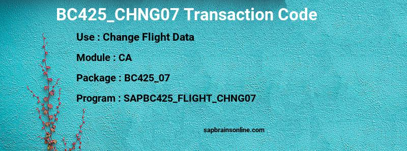 SAP BC425_CHNG07 transaction code