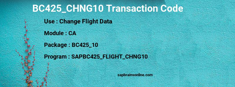 SAP BC425_CHNG10 transaction code