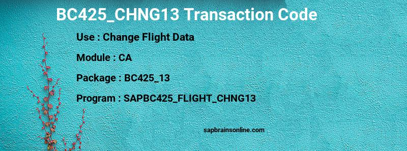 SAP BC425_CHNG13 transaction code