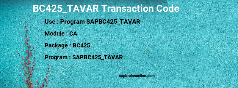 SAP BC425_TAVAR transaction code