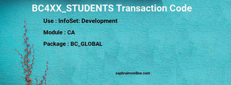 SAP BC4XX_STUDENTS transaction code