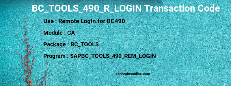 SAP BC_TOOLS_490_R_LOGIN transaction code