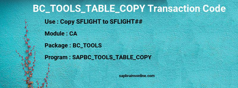 SAP BC_TOOLS_TABLE_COPY transaction code