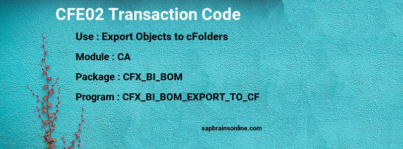 SAP CFE02 transaction code