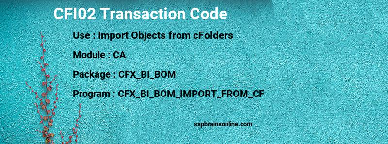 SAP CFI02 transaction code