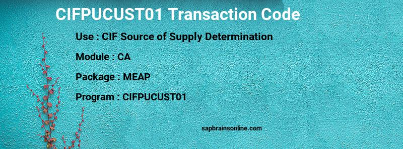 SAP CIFPUCUST01 transaction code