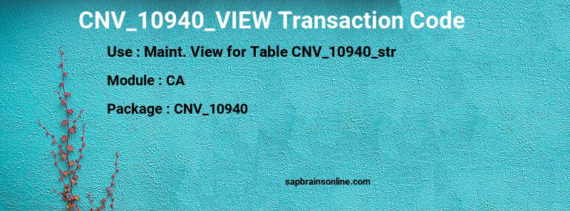 SAP CNV_10940_VIEW transaction code