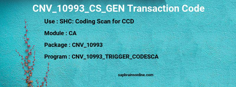SAP CNV_10993_CS_GEN transaction code