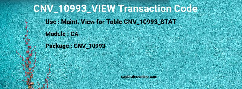 SAP CNV_10993_VIEW transaction code