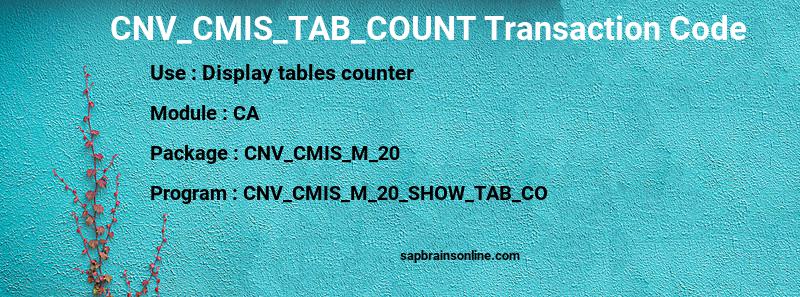 SAP CNV_CMIS_TAB_COUNT transaction code