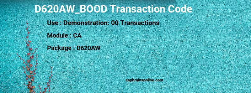 SAP D620AW_BOOD transaction code