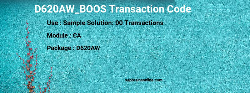 SAP D620AW_BOOS transaction code
