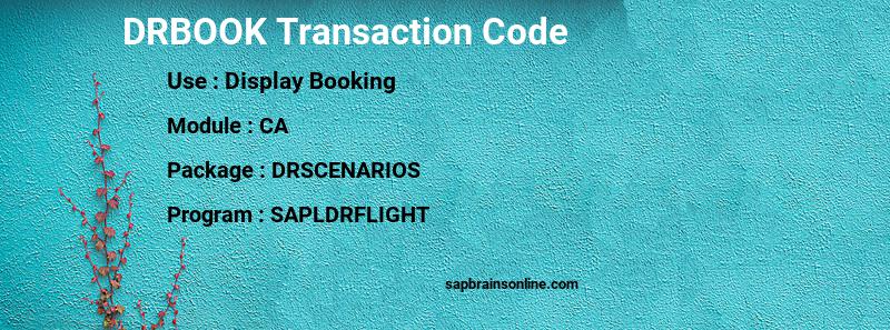 SAP DRBOOK transaction code