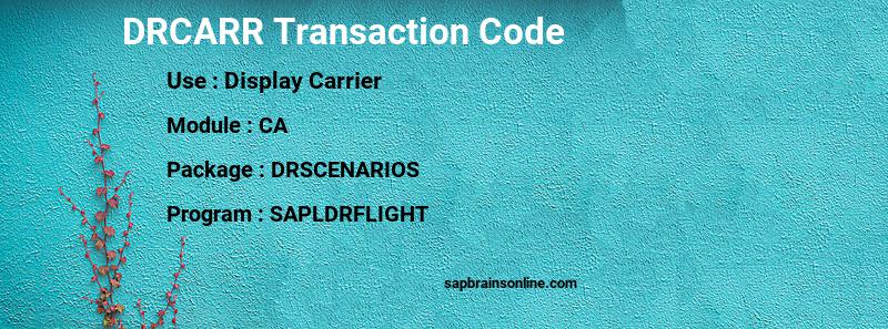 SAP DRCARR transaction code