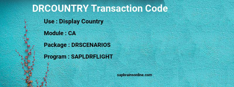 SAP DRCOUNTRY transaction code