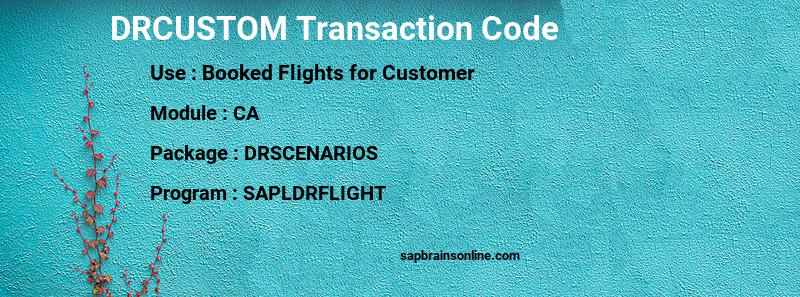 SAP DRCUSTOM transaction code