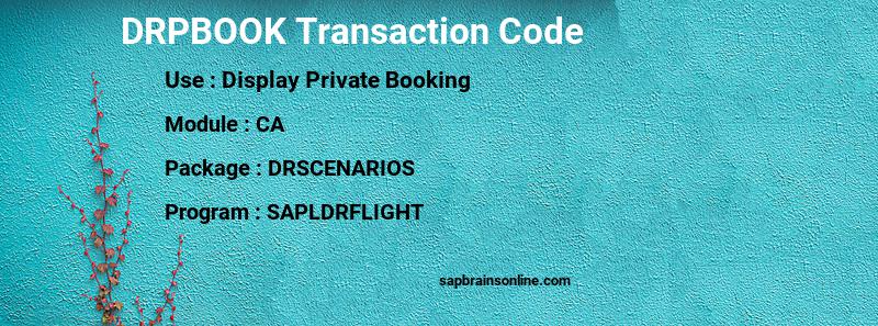 SAP DRPBOOK transaction code