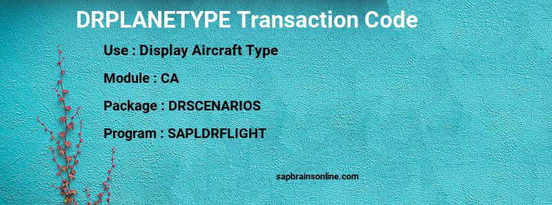 SAP DRPLANETYPE transaction code