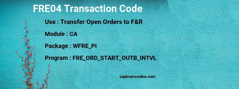SAP FRE04 transaction code