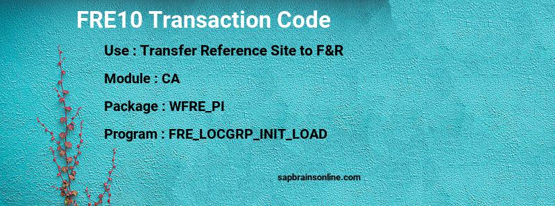 SAP FRE10 transaction code