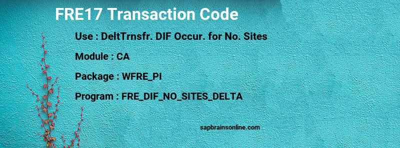 SAP FRE17 transaction code