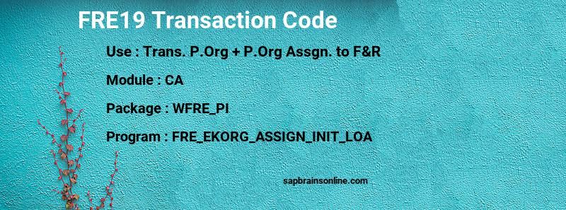 SAP FRE19 transaction code