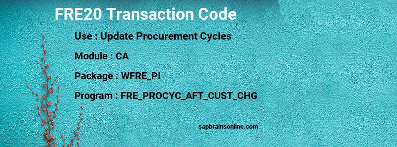 SAP FRE20 transaction code