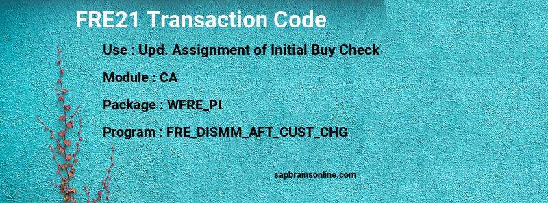 SAP FRE21 transaction code