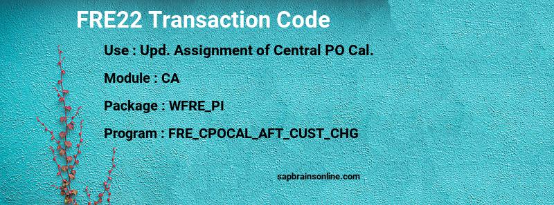 SAP FRE22 transaction code