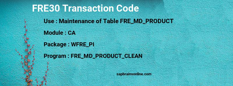 SAP FRE30 transaction code