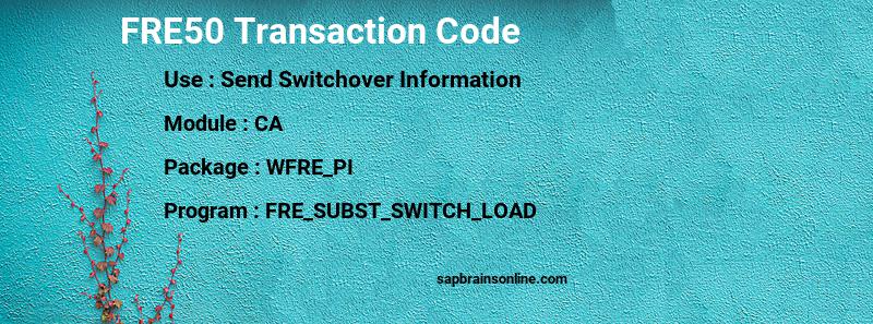 SAP FRE50 transaction code