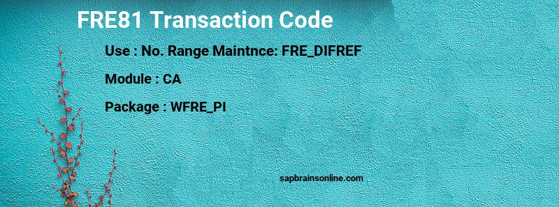 SAP FRE81 transaction code