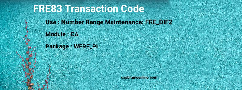 SAP FRE83 transaction code