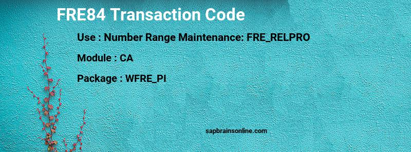 SAP FRE84 transaction code