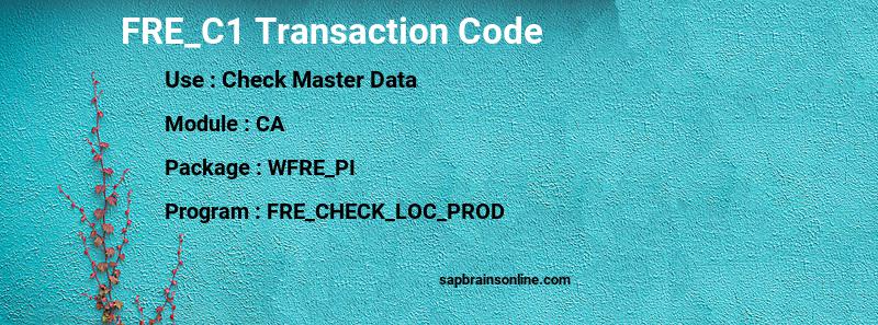 SAP FRE_C1 transaction code