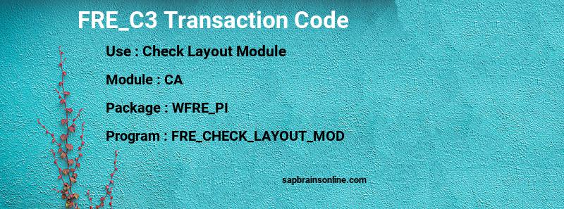 SAP FRE_C3 transaction code