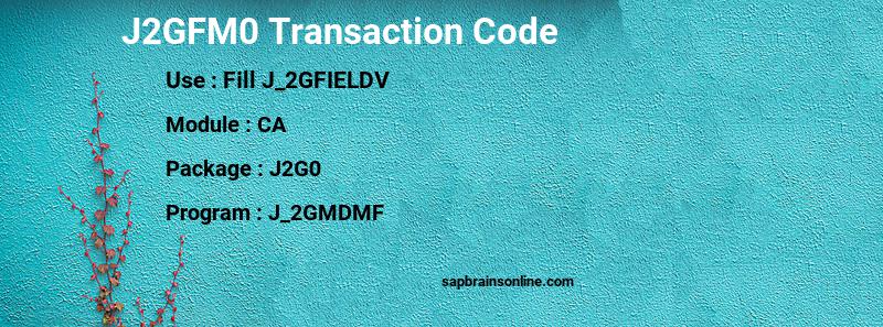 SAP J2GFM0 transaction code