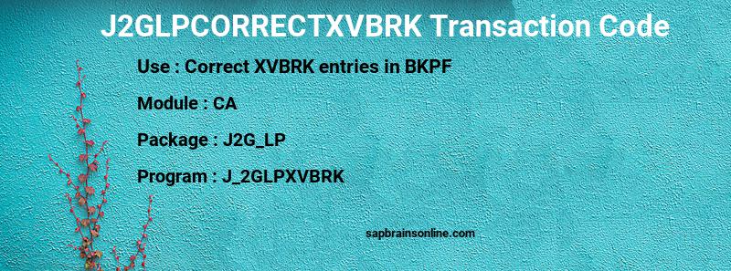 SAP J2GLPCORRECTXVBRK transaction code