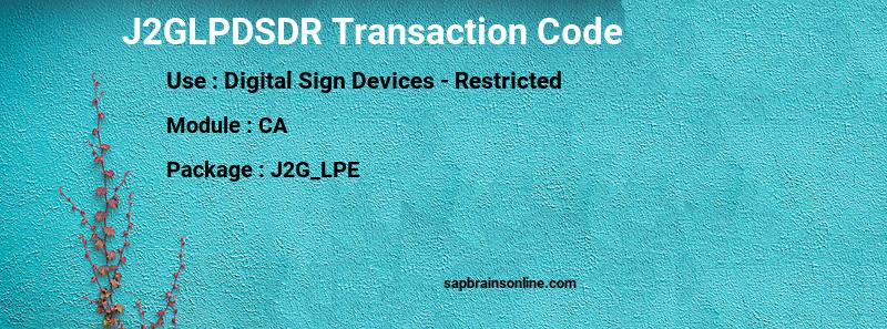 SAP J2GLPDSDR transaction code