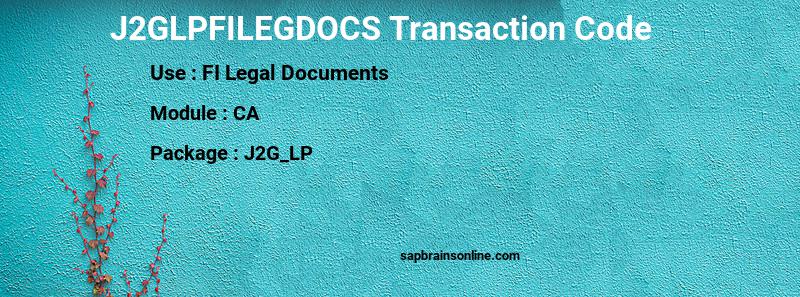 SAP J2GLPFILEGDOCS transaction code
