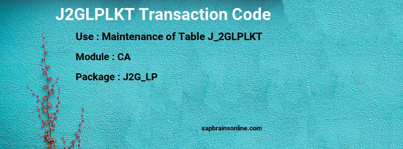 SAP J2GLPLKT transaction code