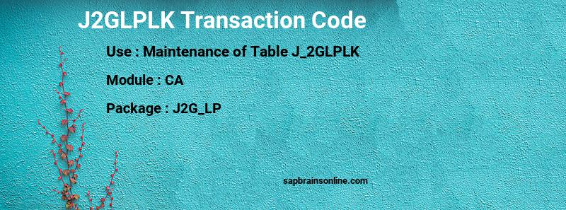 SAP J2GLPLK transaction code