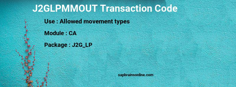 SAP J2GLPMMOUT transaction code