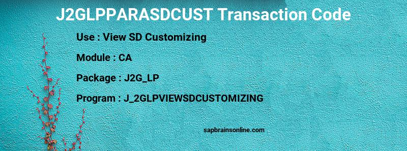 SAP J2GLPPARASDCUST transaction code