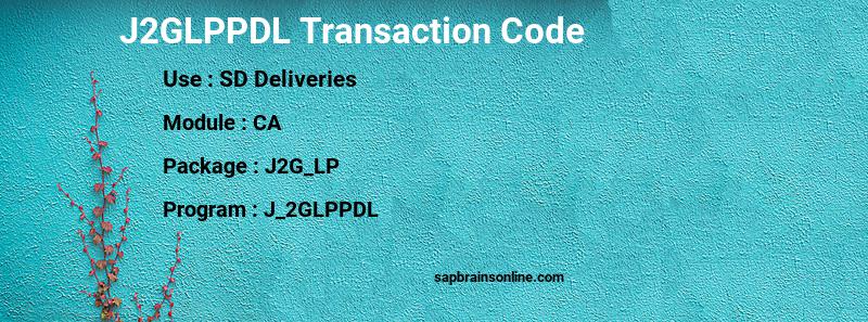 SAP J2GLPPDL transaction code