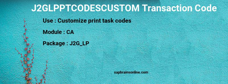 SAP J2GLPPTCODESCUSTOM transaction code