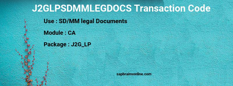 SAP J2GLPSDMMLEGDOCS transaction code