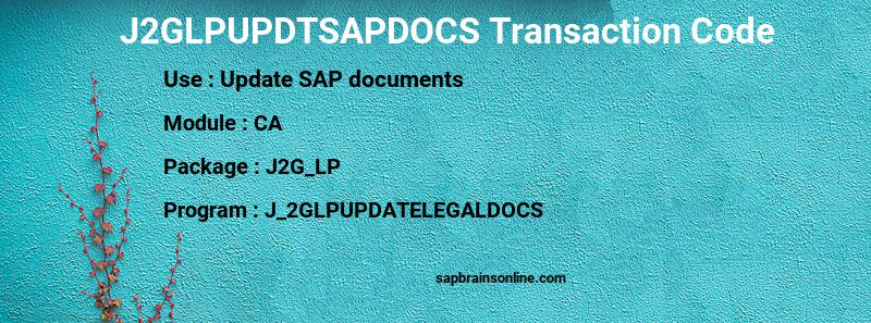 SAP J2GLPUPDTSAPDOCS transaction code
